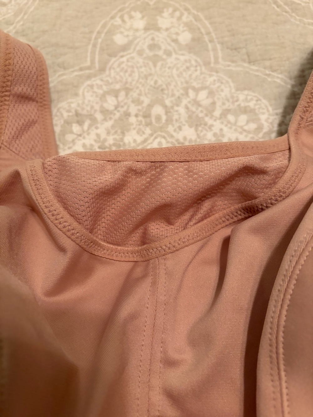 Glamorise Wireless Full-Coverage Sports Bra in tan color - Picture 2 of 6